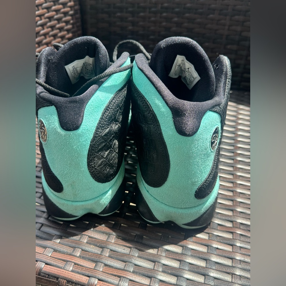 Black and Teal Men's Sneakers - Picture 4 of 6
